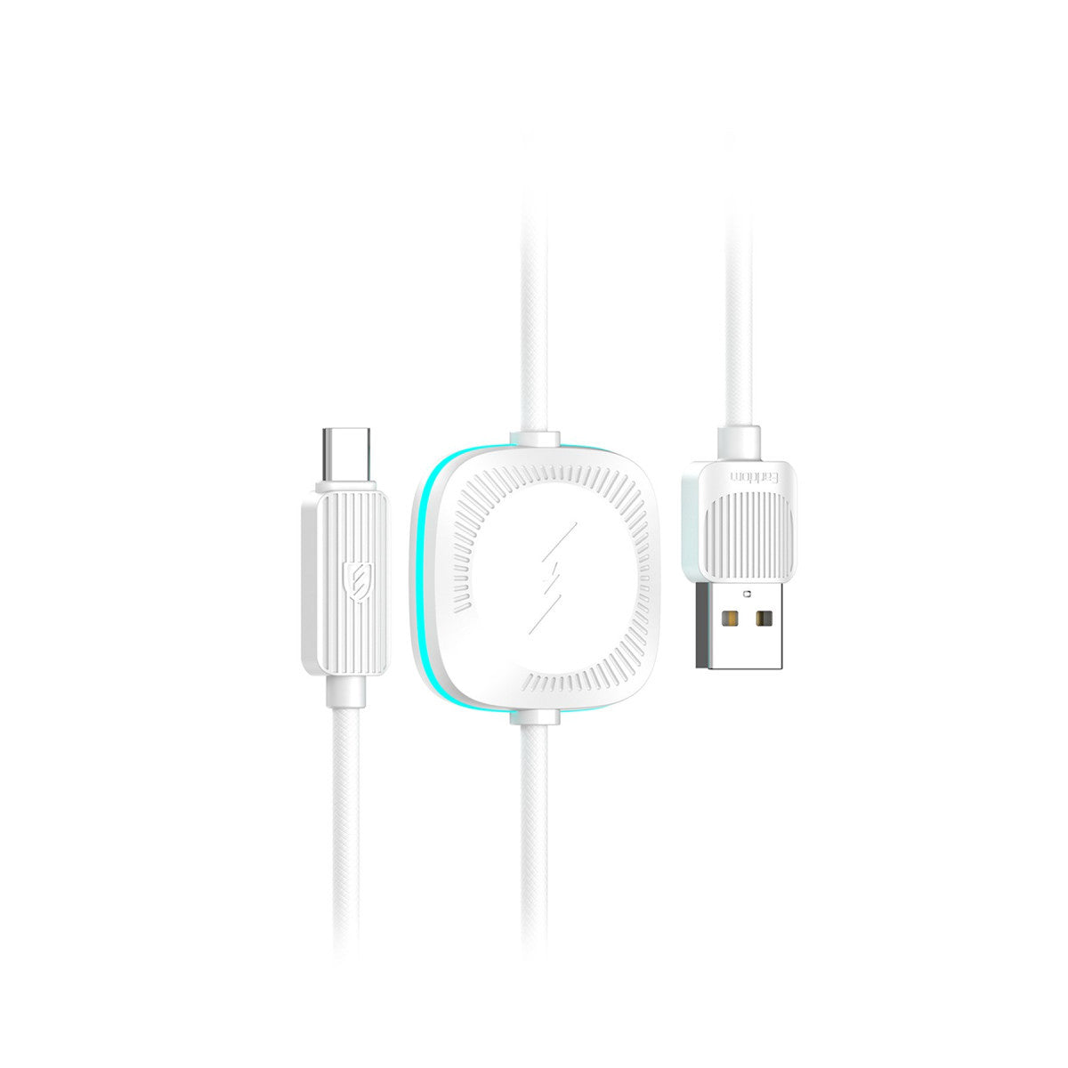 Earldom WC39 1.2M 15W Usb to Type-C ve 2.5W Kablosuz Saat Şarj Çıkışlı 2in1 Hızlı Şarj Kablosu